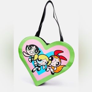 Dolls Kill x The Powerpuff Girls Super Hero Love Heart Tote Bag 💖